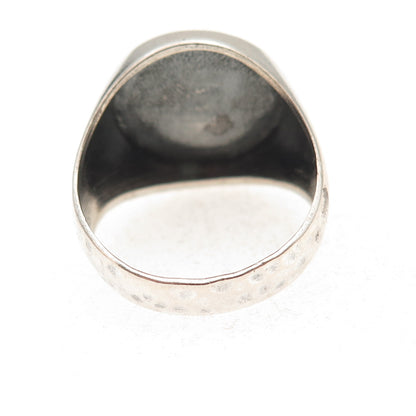 925 Sterling Silver Vintage Skull Oxidized Biker Signet Ring Size 11