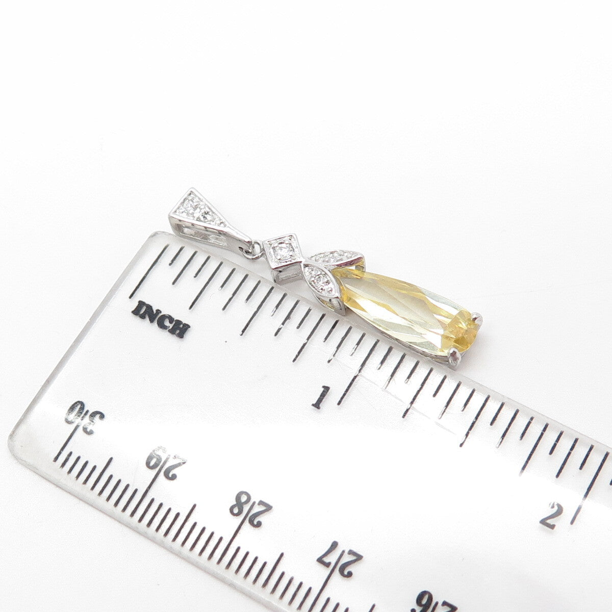 925 Sterling Silver White & Yellow C Z Pendant
