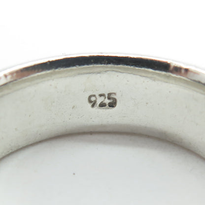 925 Sterling Silver Vintage Jesus Ichthys Religious Rotating Band Ring Size 13.5