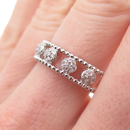 925 Sterling Silver Round-Cut C Z Band Ring Size 8.25