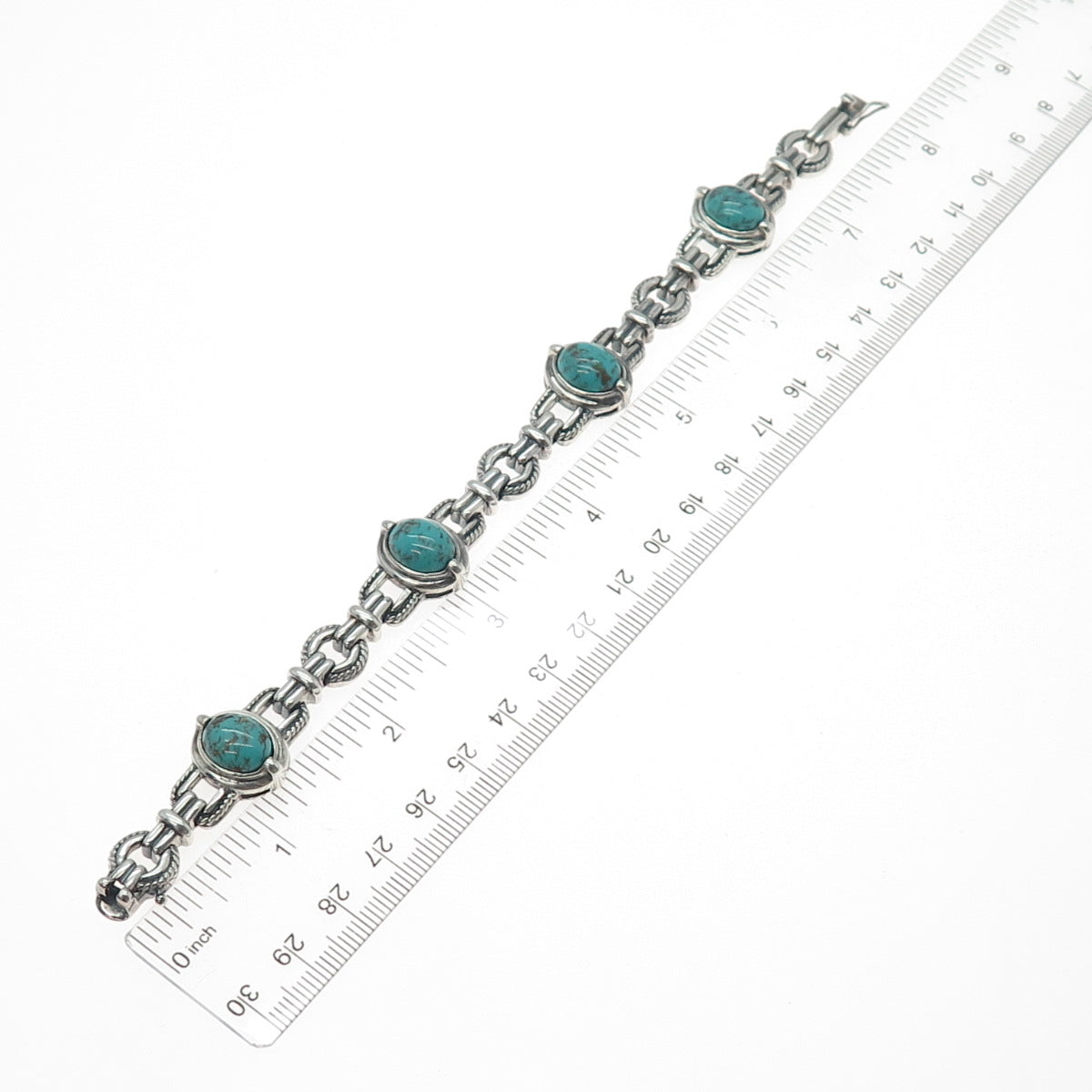 ROSS SIMONS 925 Sterling Silver Vintage Real Kingman Turquoise Bracelet 7.25"