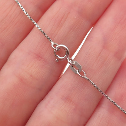 925 Sterling Silver Open Heart Box Chain Necklace 18"