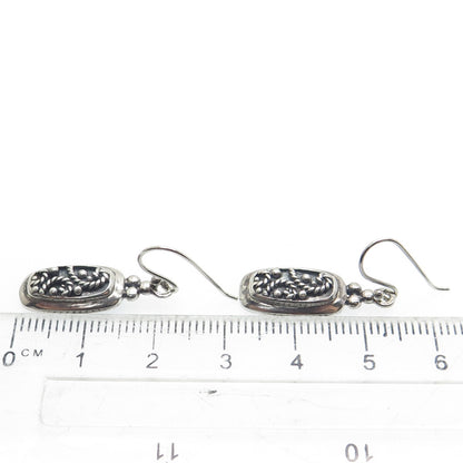 MWS Mark Wasserman Samara 925 Sterling Silver Vintage Roped Oxidized Earrings