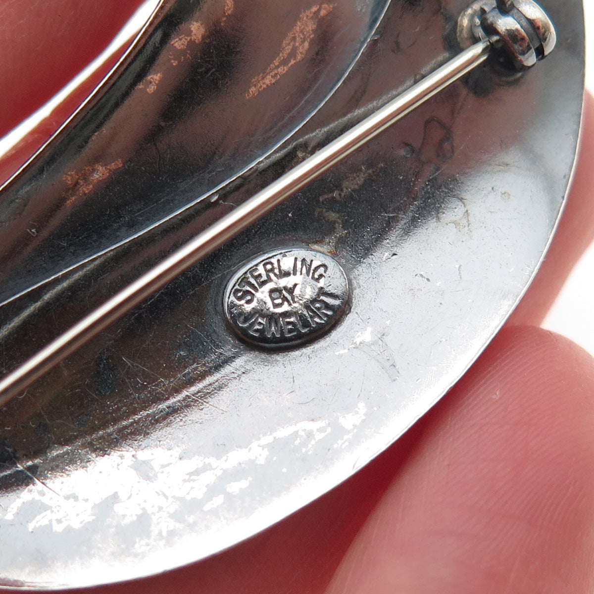 JEWELART 925 Sterling Silver Vintage Feather Oxidized Pin Brooch