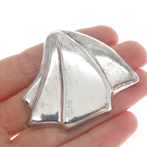 925 Sterling Silver Vintage Mexico Modernist Seashell Pin Brooch / Pendant