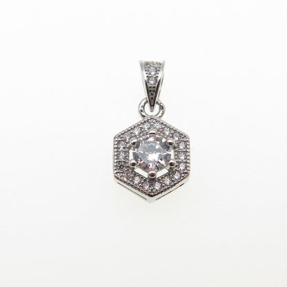 925 Sterling Silver Round-Cut C Z Mini Charm Pendant