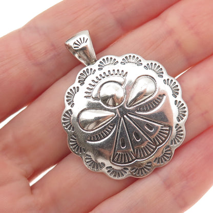 Shube Old Pawn 925 Sterling Silver Vintage Southwestern Angel Concho Pendant