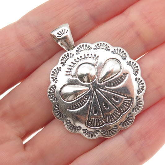 Shube Old Pawn 925 Sterling Silver Vintage Southwestern Angel Concho Pendant