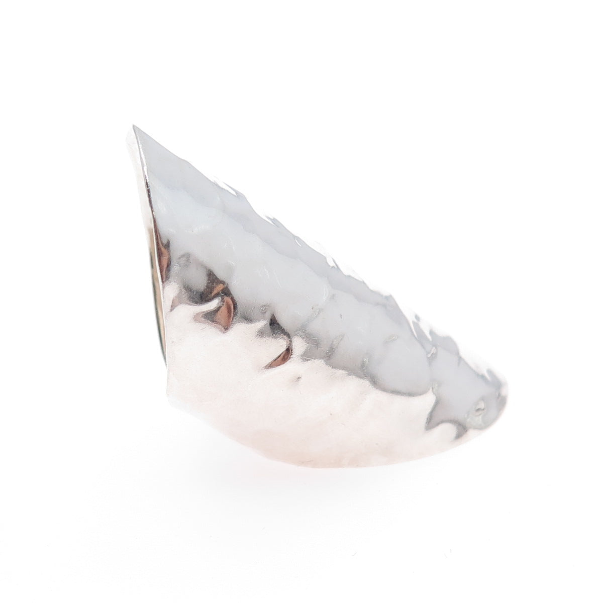 925 Sterling Silver Vintage Mexico Modernist Hammered Adjustable Ring Size 6