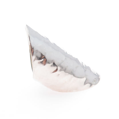 925 Sterling Silver Vintage Mexico Modernist Hammered Adjustable Ring Size 6