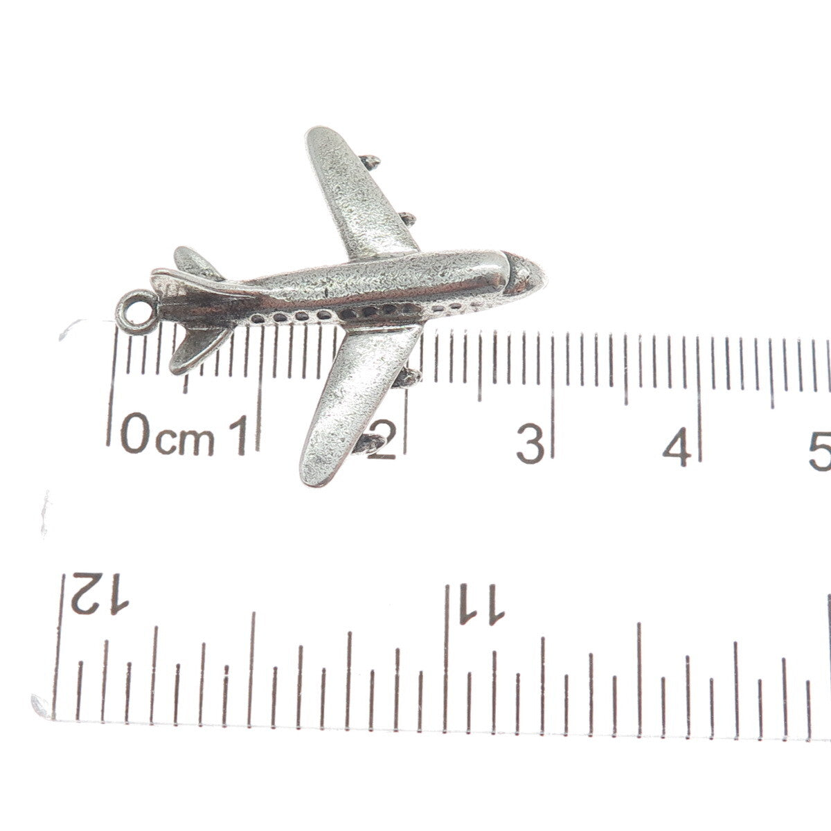 DANECRAFT 925 Sterling Silver Antique Retro Airplane 3D Charm Pendant