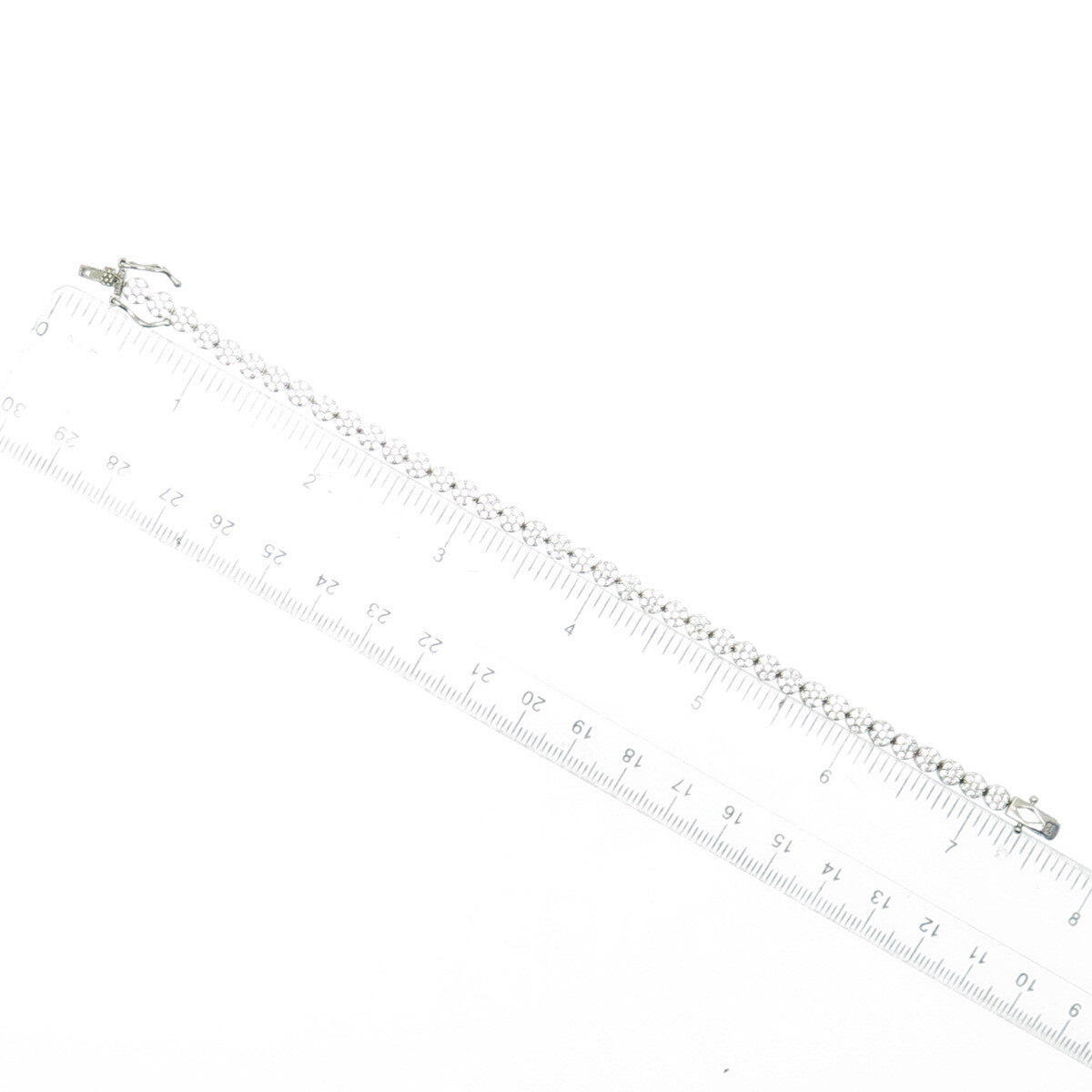 925 Sterling Silver Round-Cut C Z Tennis Link Bracelet 7"
