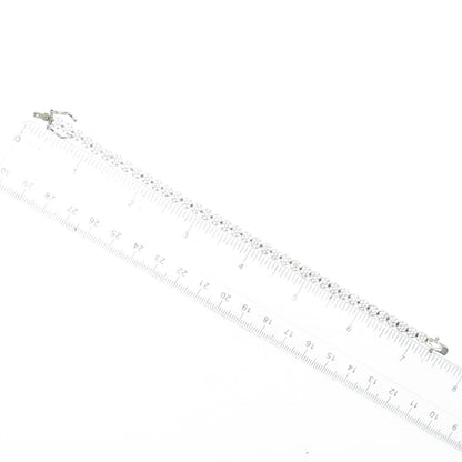 925 Sterling Silver Round-Cut C Z Tennis Link Bracelet 7"