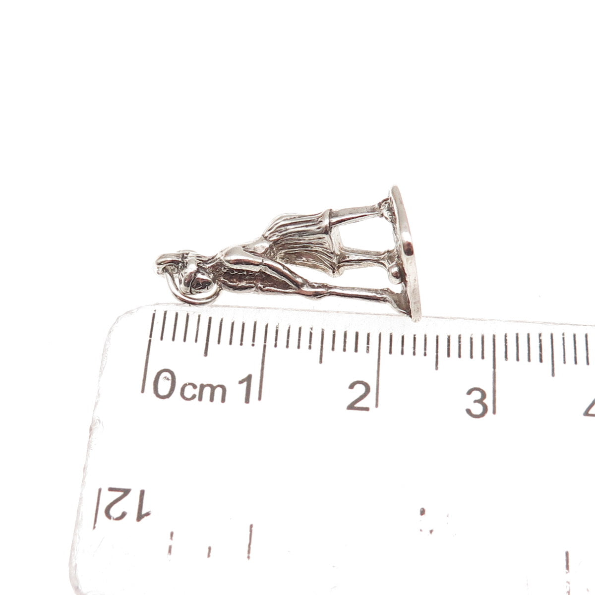 Sunwest 925 Sterling Silver Vintage Female Golf Player 3D Mini Charm Pendant