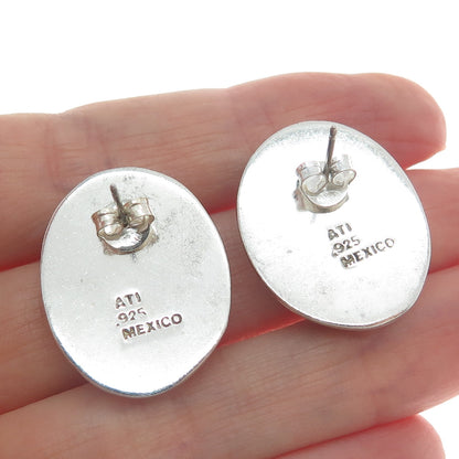 ATI ANNIKA WITT 925 Sterling Silver Vintage Mexico Real Abalone Shell Earrings