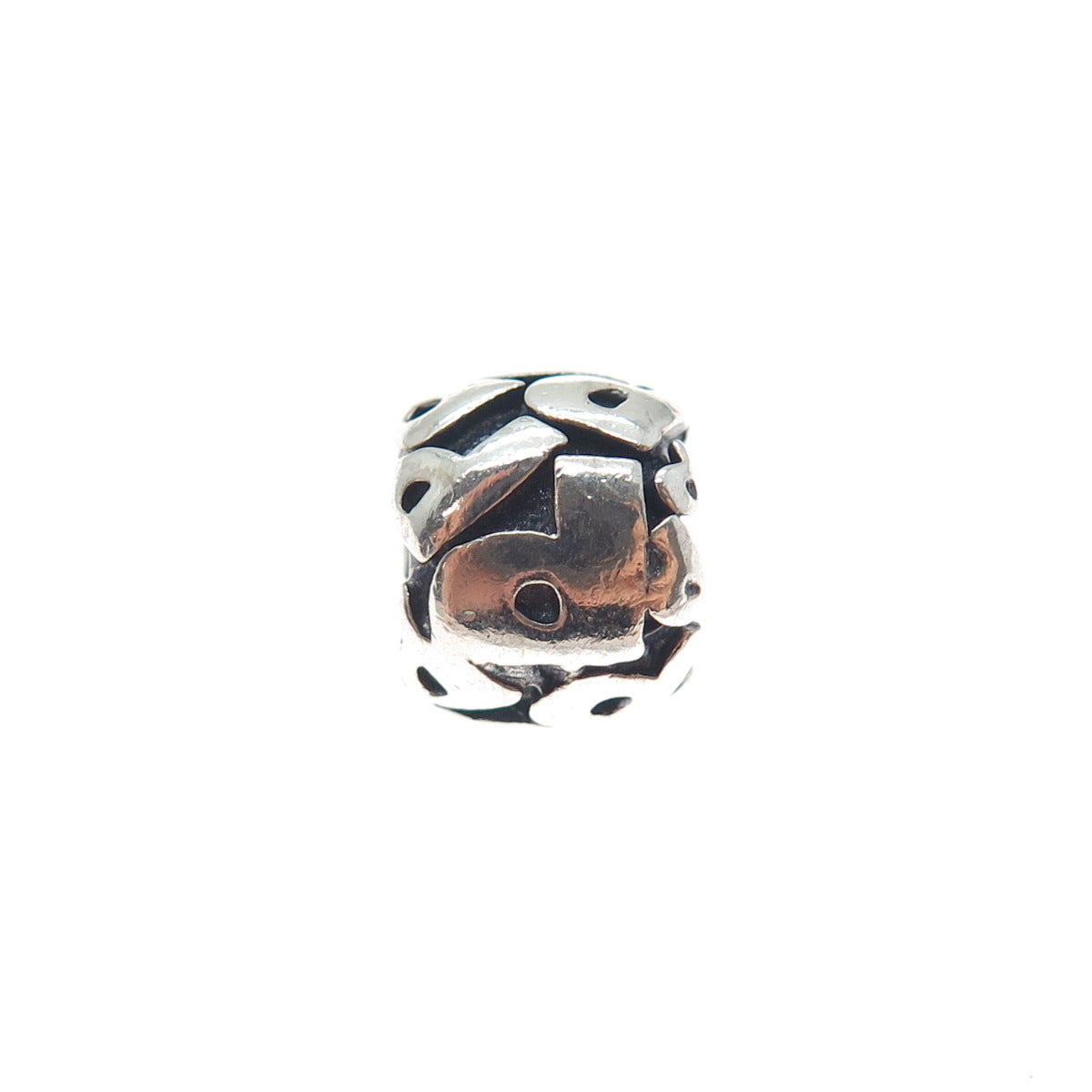 925 Sterling Silver Letter P Initial Oxidized Slide Bead Charm
