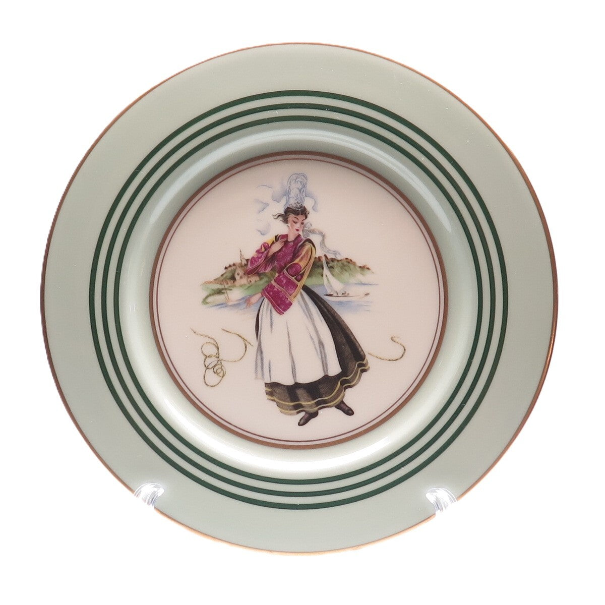ROSEDALE China Made in USA Vintage Senorita Hand Painted Porcelain Cabinet Plate
