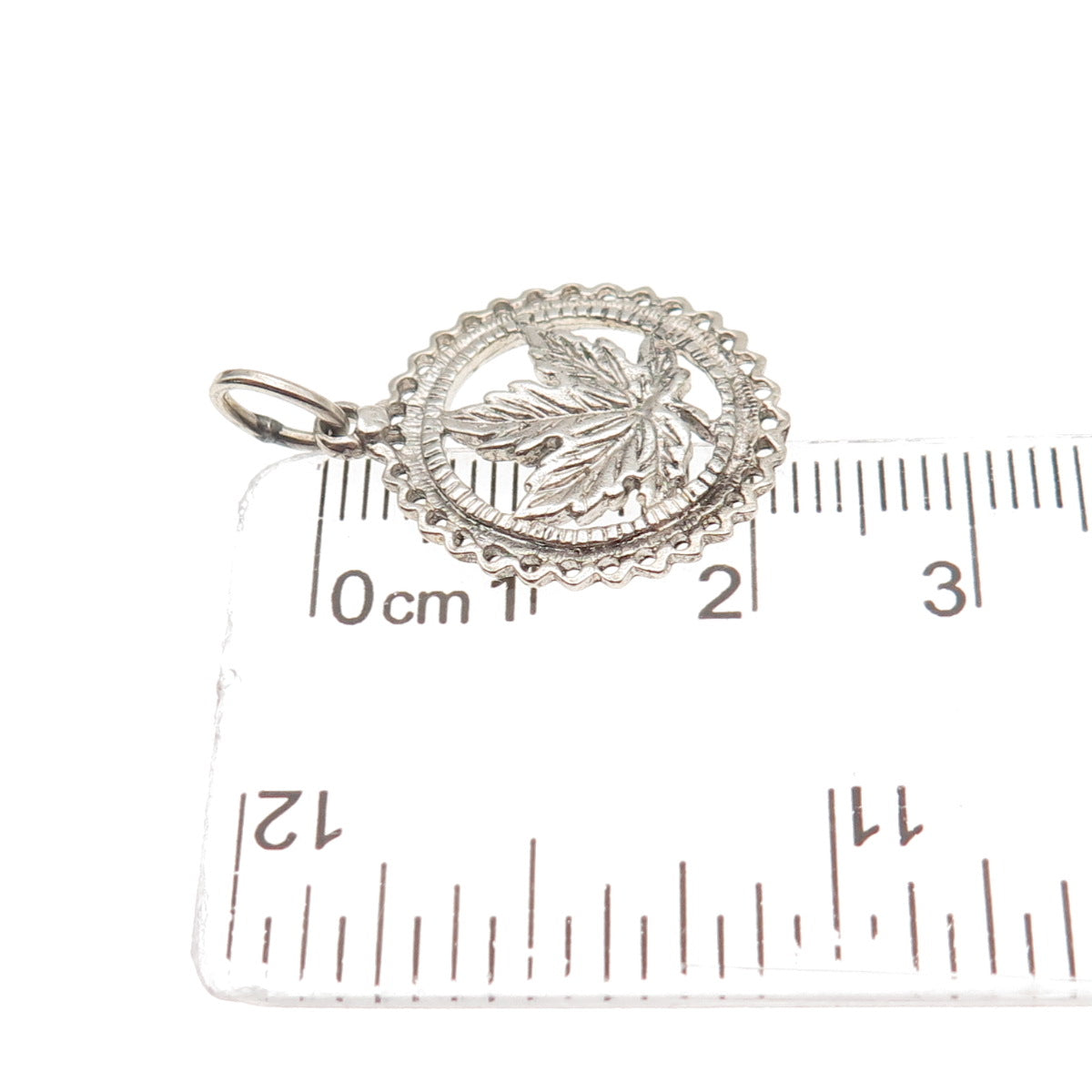 925 Sterling Silver Vintage Maple Leaf Canada Mini Charm Pendant
