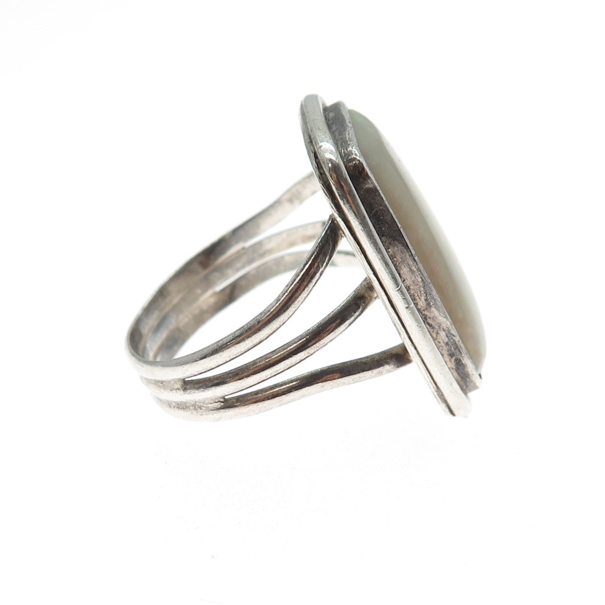 Old Pawn 925 Sterling Silver Vintage Southwestern Opal Tribal Ring Size 12.5