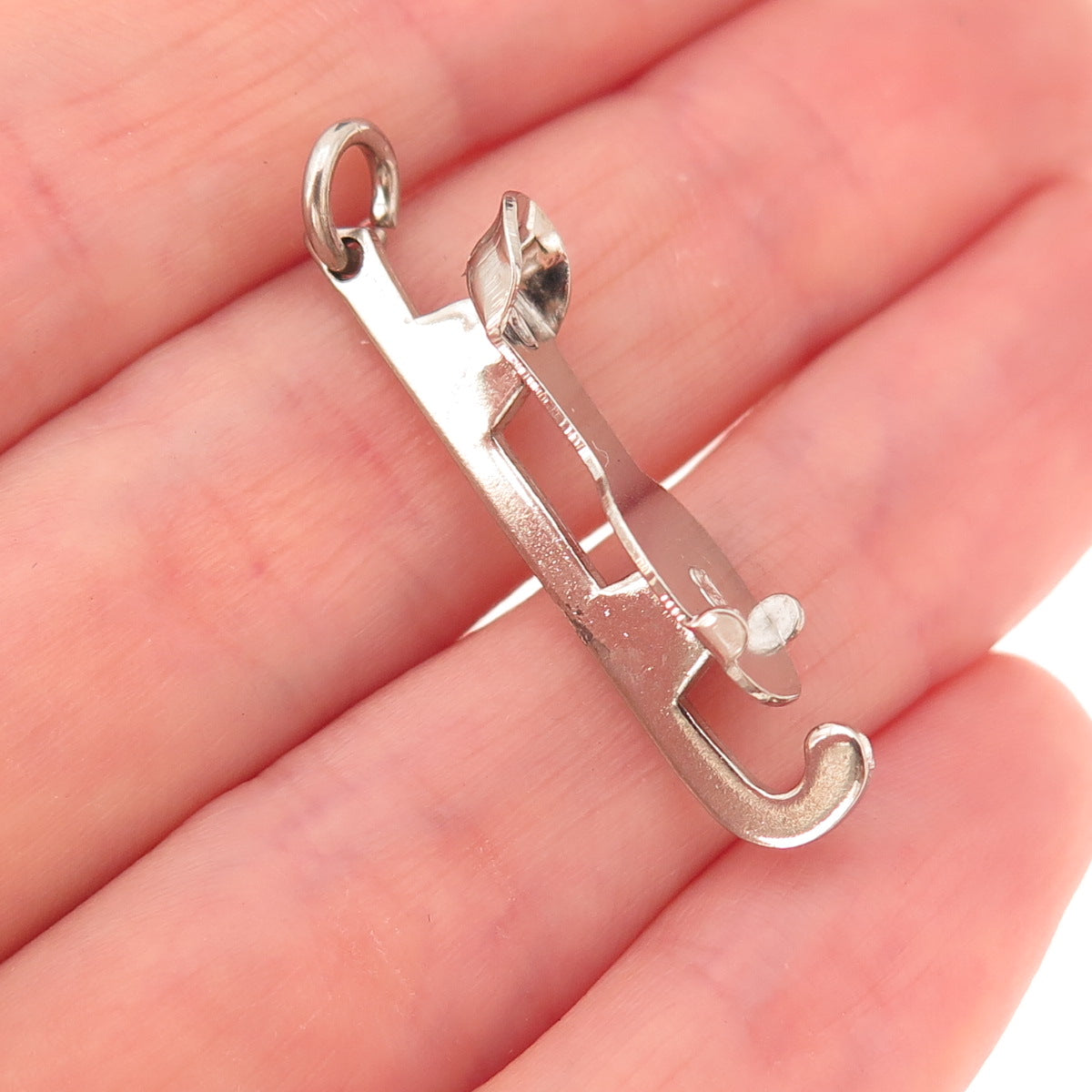 925 Sterling Silver Vintage Ice Skating Shoe 3D Charm Pendant