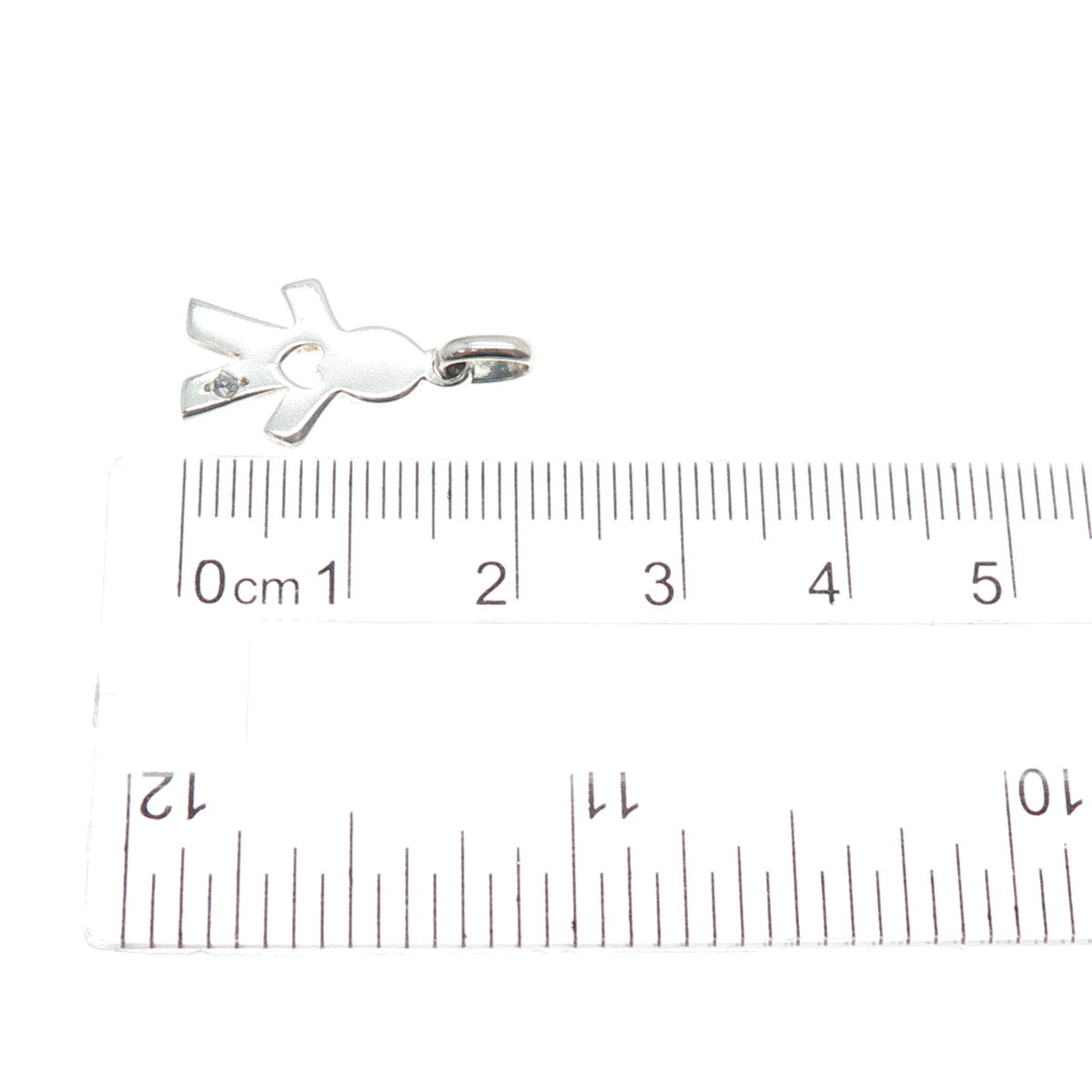925 Sterling Silver Vintage C Z Boy's Heart Minimalist Charm Pendant