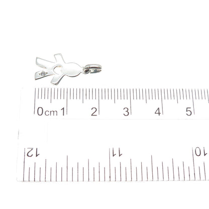 925 Sterling Silver Vintage C Z Boy's Heart Minimalist Charm Pendant