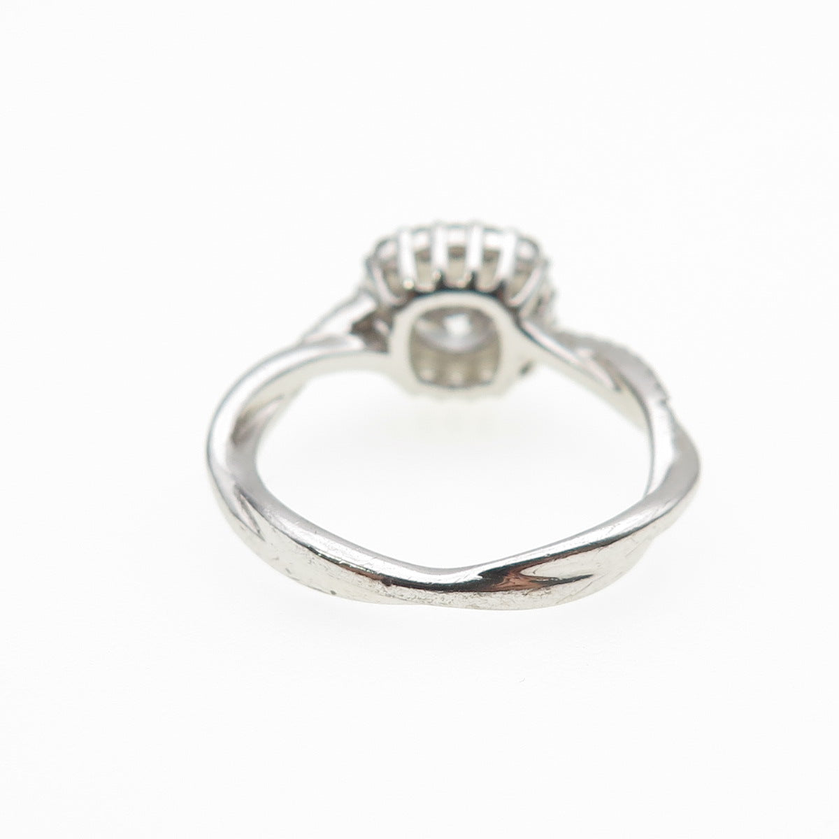 925 Sterling Silver Round-Cut C Z Engagement Ring Size 7