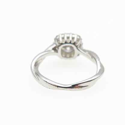 925 Sterling Silver Round-Cut C Z Engagement Ring Size 7