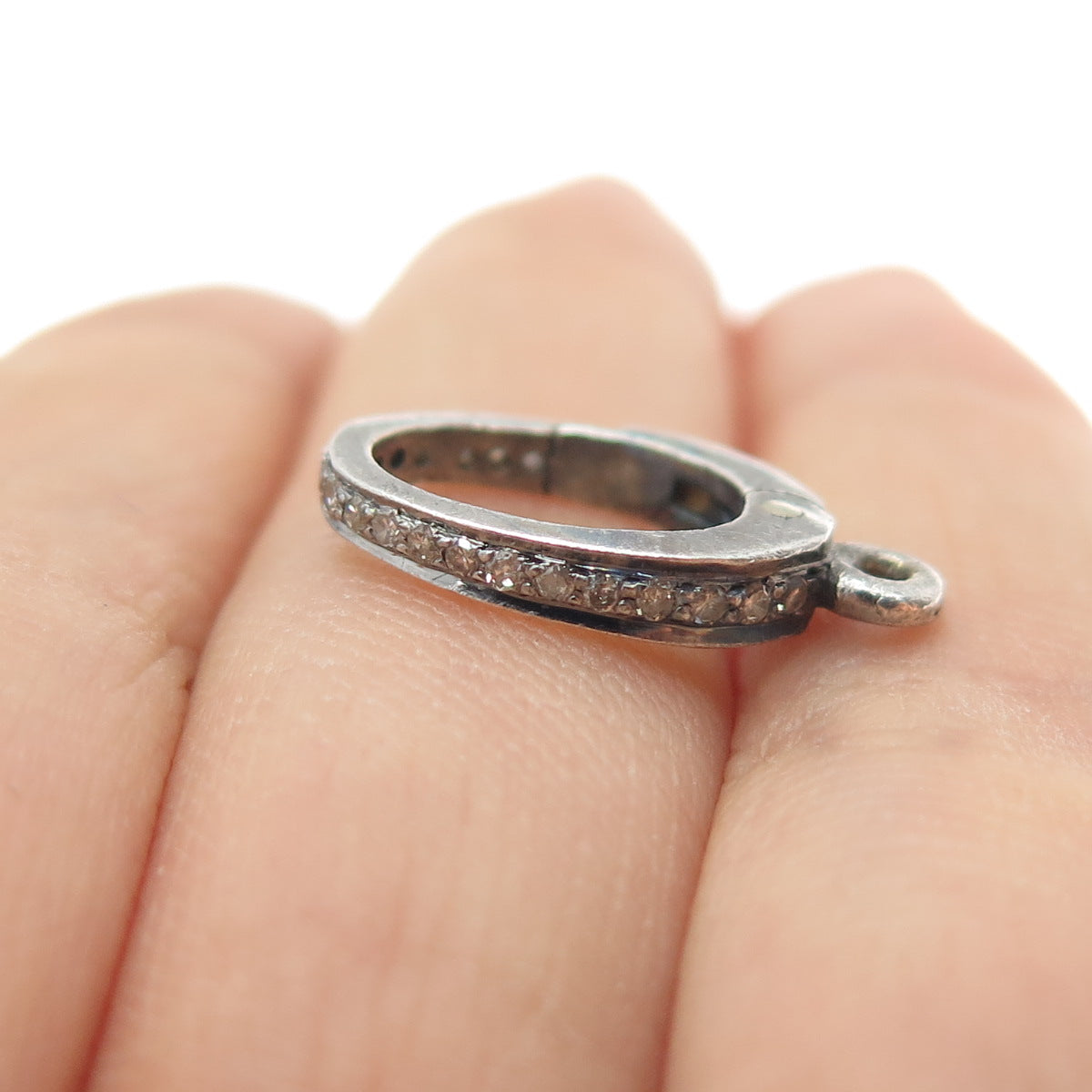 925 Sterling Silver Real Round-Cut Diamond Bracelet / Necklace Lobster Lock