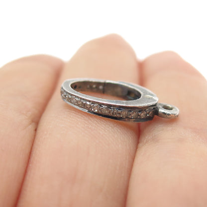 925 Sterling Silver Real Round-Cut Diamond Bracelet / Necklace Lobster Lock