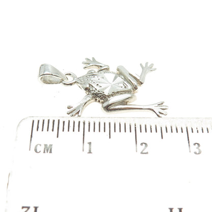 925 Sterling Silver Vintage Frog For Good Luck Pendant