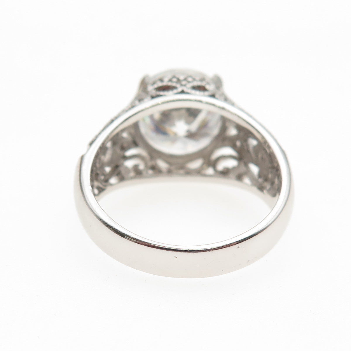 925 Sterling Silver Round-Cut C Z Promise Ring Size 10.25