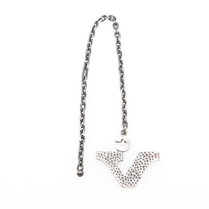 925 Sterling Silver Vintage Z.75 Letter V Initial Key Fob Chain 7"