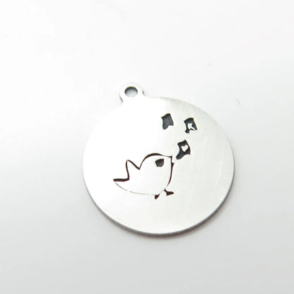 925 Sterling Silver USA Two In Town Bird Charm Pendant