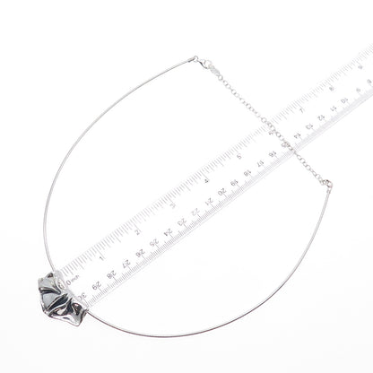 HAGIT GORALI 925 Sterling Silver Vintage Israel Modernist Necklace 16-20"