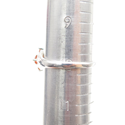 MICHELLE ALBALA Sterling Silver Real Round-Cut Fire Opal Cluster Ring Size 10