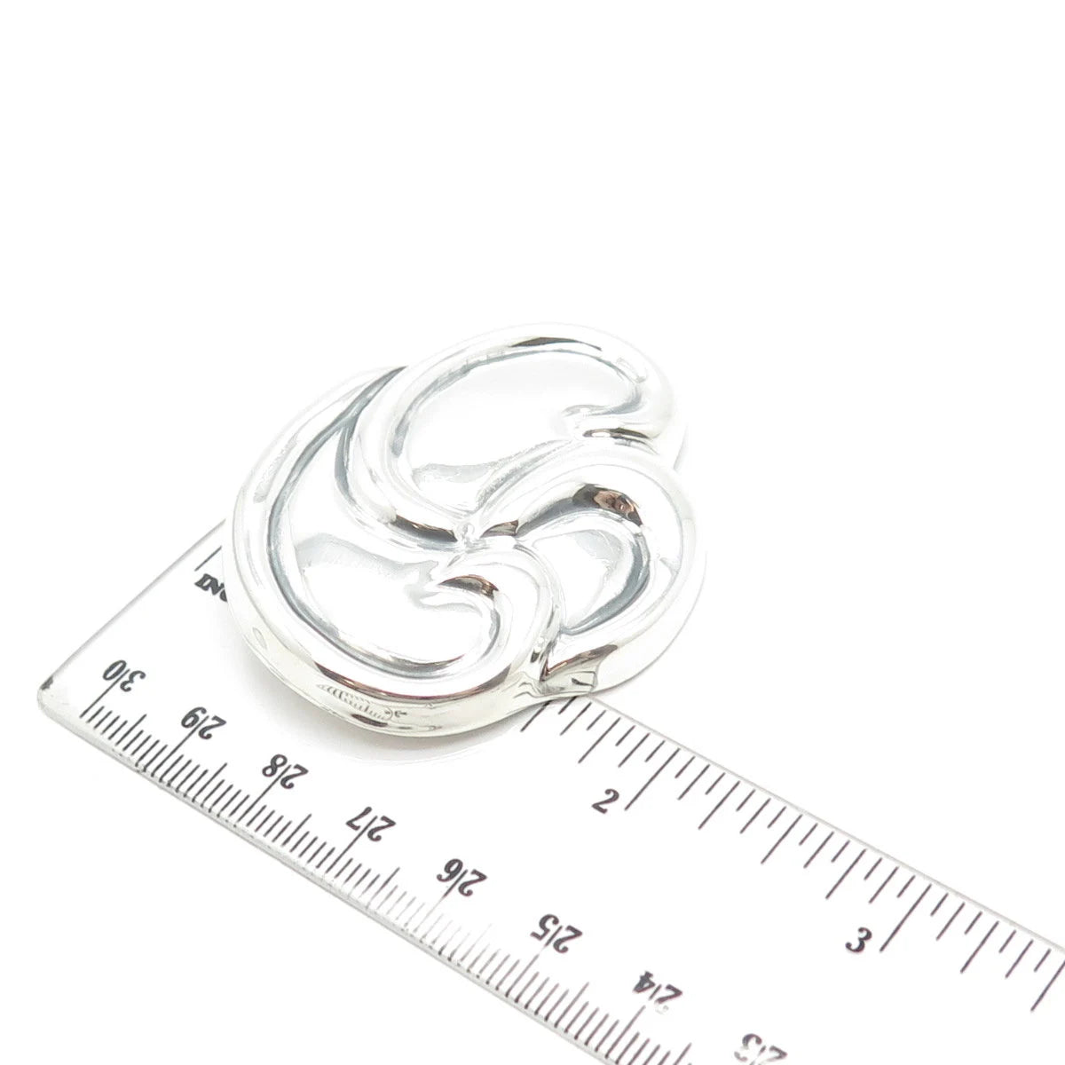 925 Sterling Silver Vintage Mexico Ribbed Pin Brooch