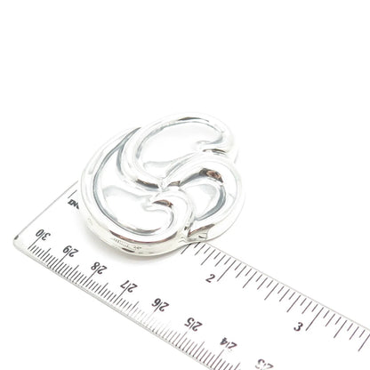 925 Sterling Silver Vintage Mexico Ribbed Pin Brooch