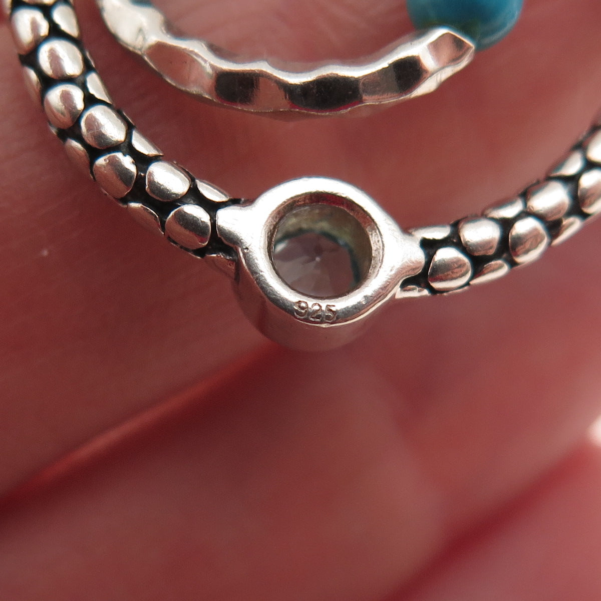 Michael Dawkins 925 Sterling Silver Real Turquoise & Blue Topaz Dangle Earrings