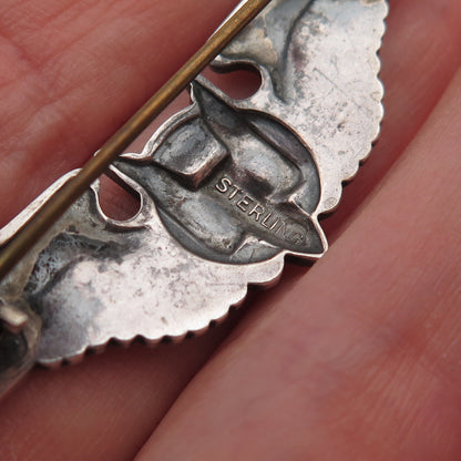925 Sterling Silver Antique WWII US Army Air Force Aerial Gunner Pin Brooch