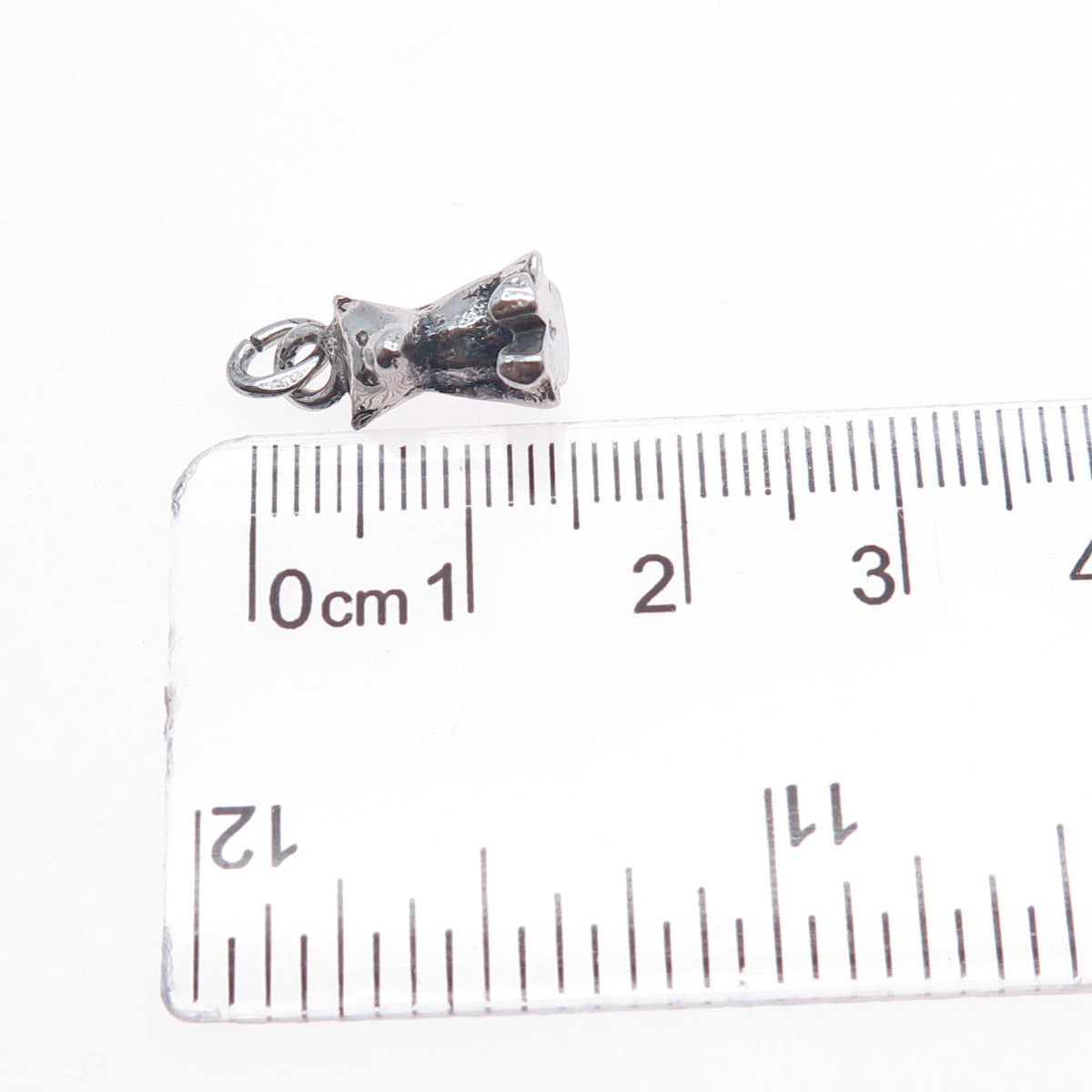 835 Silver Vintage Bear Oxidized Minimalist 3D Charm Pendant