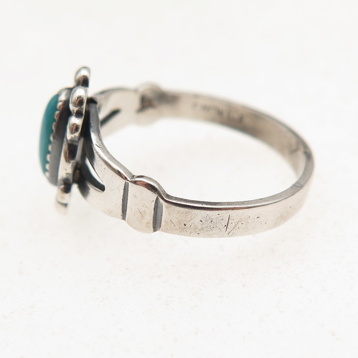 Bell Trading Post Old Pawn 925 Sterling Silver Vintage Turquoise Ring Size 5.5