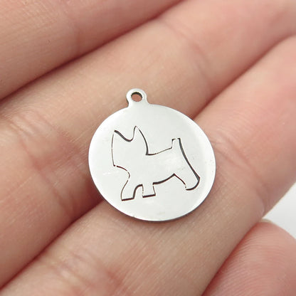 925 Sterling Silver USA Two In Town Dog / Puppy Charm Pendant