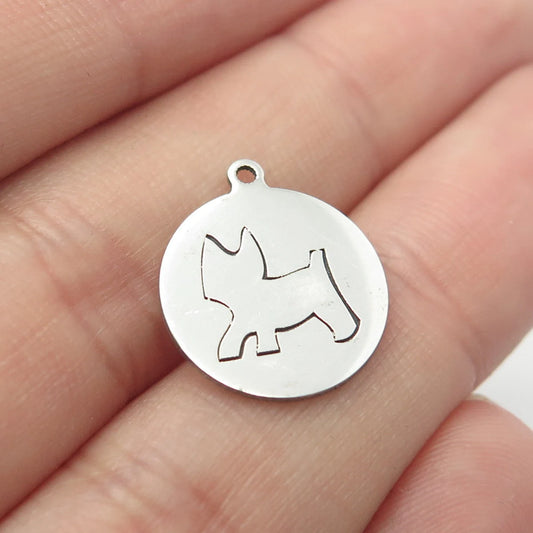 925 Sterling Silver USA Two In Town Dog / Puppy Charm Pendant