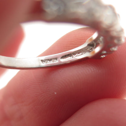 925 Sterling Silver Round-Cut C Z Half Eternity Band Ring Size 6