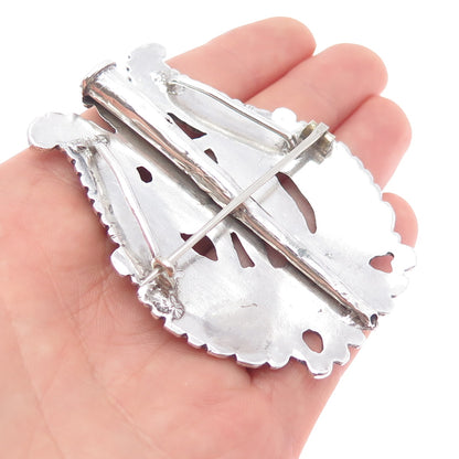 900 Silver Antique Italy Neapolitan Holy Warrior Pin Brooch / Slide Pendant