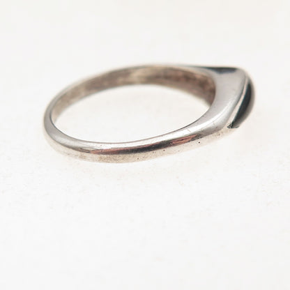 Old Pawn 925 Sterling Silver Vintage Southwestern Black Onyx Tribal Ring Size 5