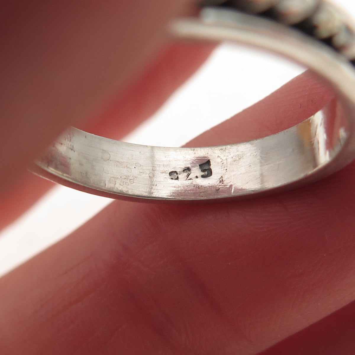 925 Sterling Silver Vintage Twisted Rope Oxidized Band Ring Size 9