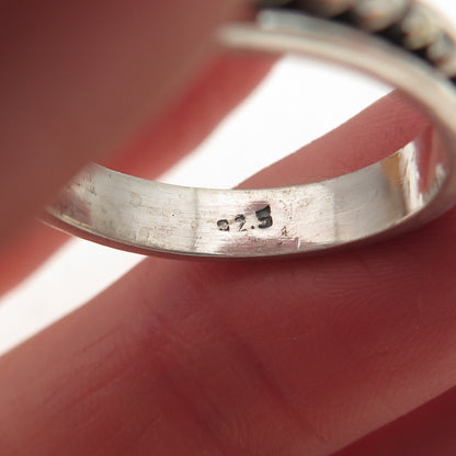 925 Sterling Silver Vintage Twisted Rope Oxidized Band Ring Size 9