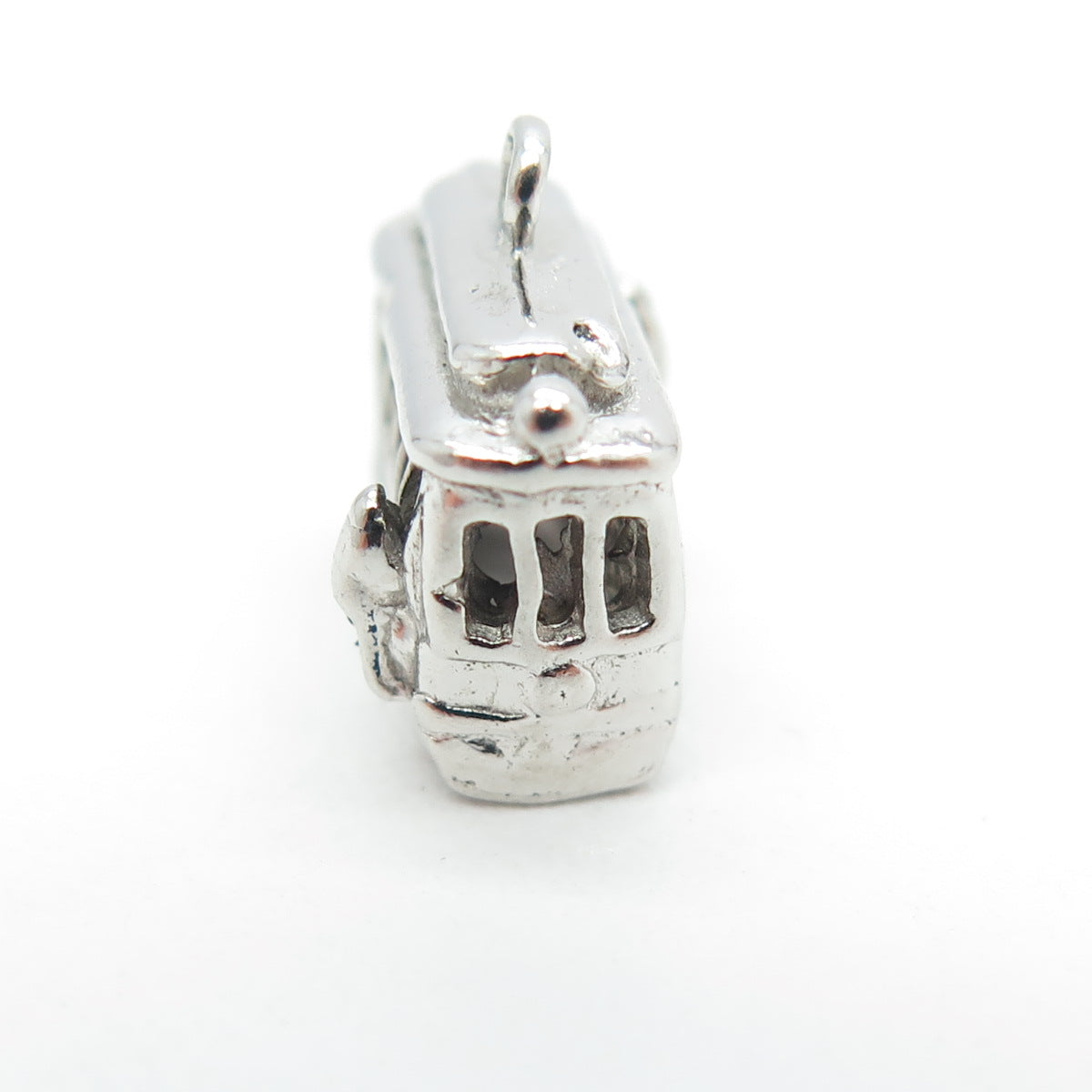 925 Sterling Silver Vintage Tram / Cable Car 3D Charm Pendant